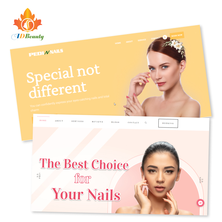 Thiết kế website tiệm nails-trang chủ